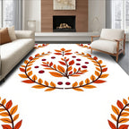 Autumnal Leaf and Berry Wreath Rug