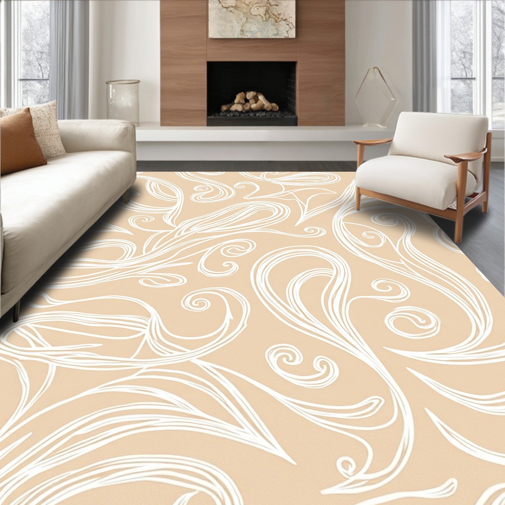 Swirling Elegant Abstract Pattern Rug