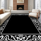 Classic Floral Scrollwork Frame Design Rug