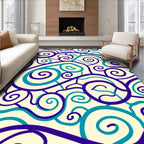 Swirling Blue And Teal Lines Rug
