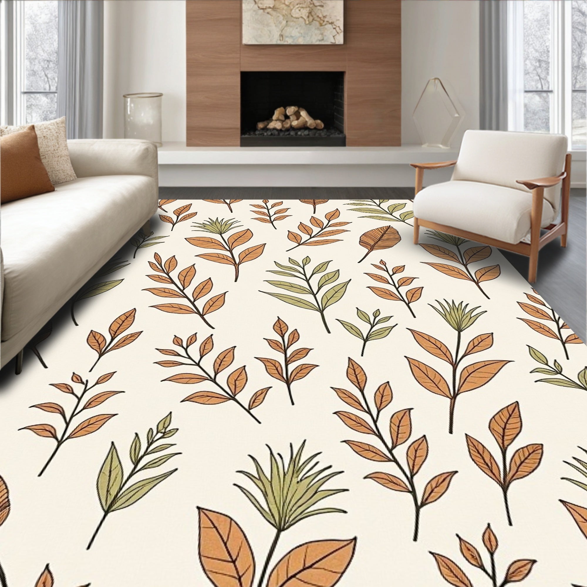 Nature Leaf Pattern Design Rug