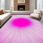 Bold Pink Radiant Burst Pattern Rug