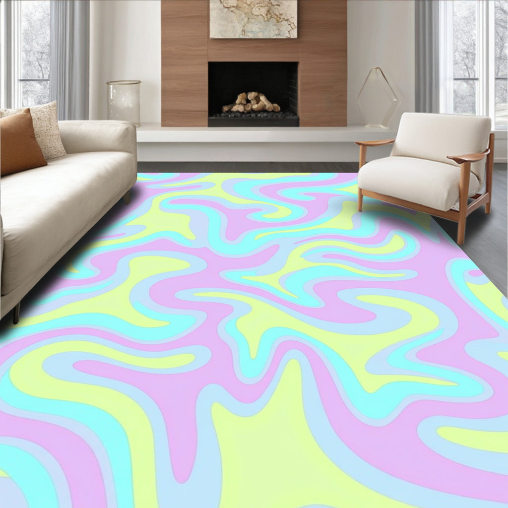 Pastel Swirl Pattern Rug