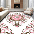 Pink Floral Mandala Pattern Rug