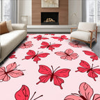Red Butterfly Pattern Design Rug