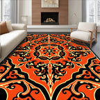Bold Tribal Flame Pattern Rug