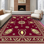 Regal Floral Medallion Border Design Rug