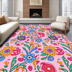 Vibrant Floral Sketch Pattern Rug