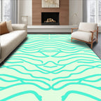 Mint Green Wavy Line Pattern Rug
