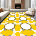 Sunny Yellow Geometric Pattern Rug