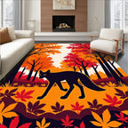 Autumn Woods Fox Graphic Design Rug