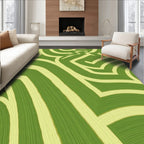 Green Yellow Abstract Linear Design Rug