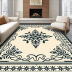 Classic Floral Medallion Border Design Rug