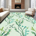 Botanical Stem Leaf Pattern Rug