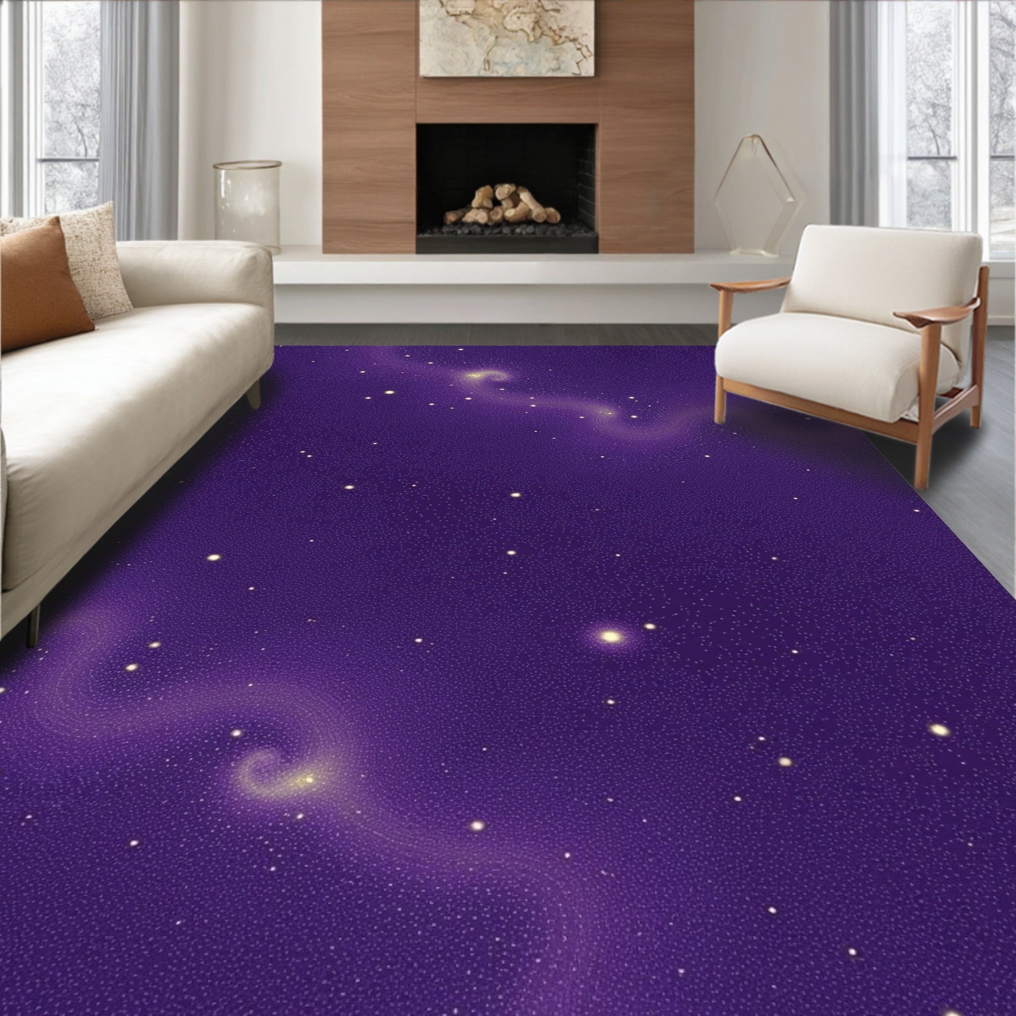 Cosmic Swirls Starfield Design Rug