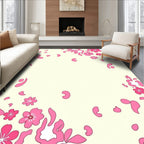 Pink Floral Blossom Pattern Rug