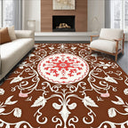 Vine And Floral Medallion Pattern Rug