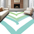 Verdant Teal Chevron Pattern Rug
