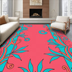Vivid Floral Swirls Graphic Design Rug