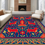 Enchanting Red Deer Folk Art Rug