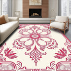 Ornate Floral Scrollwork Design Rug