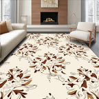 Traditional Floral Brown Beige Pattern Rug
