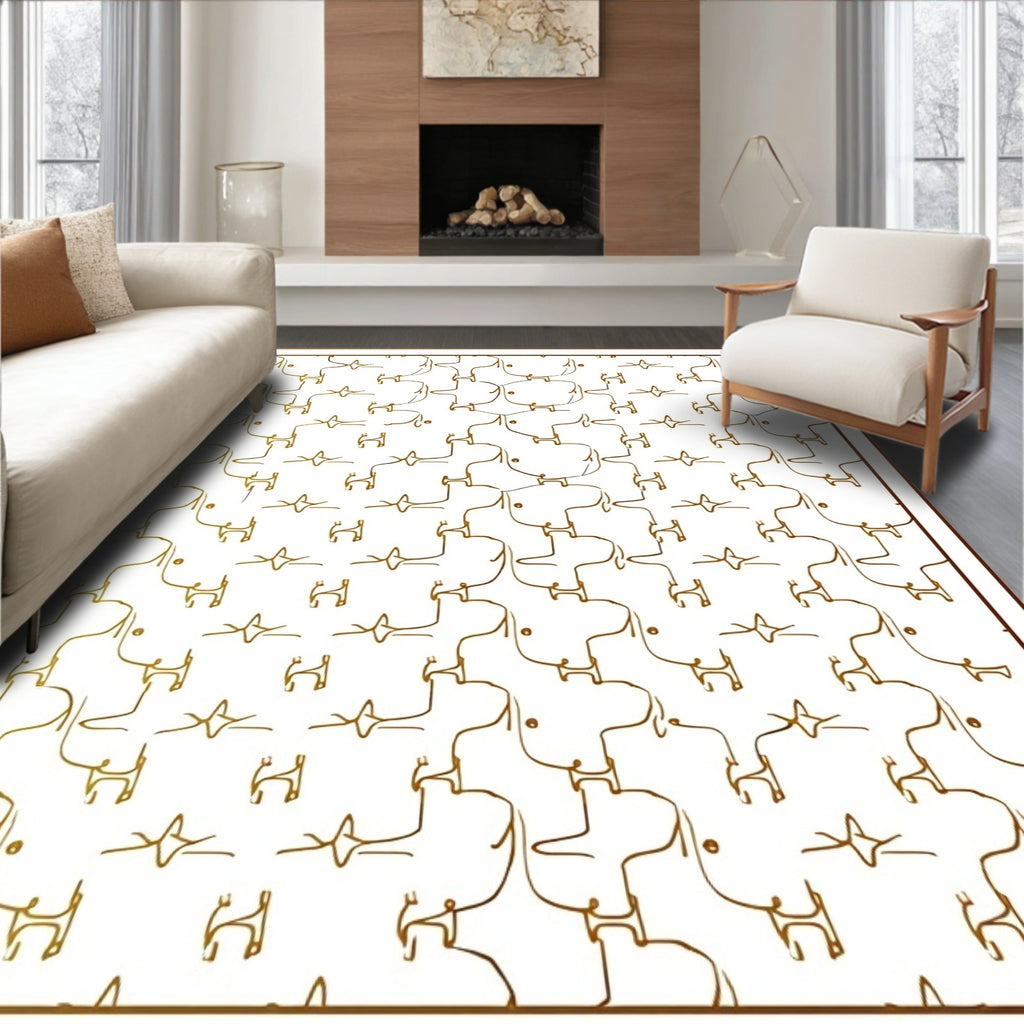 Ethnic Stamped Abstract Figures Rug
