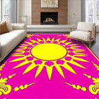 Radiant Sun With Decorative Corners Rug