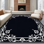 Elegant Floral Vine Border Design Rug