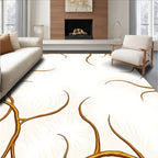 Golden Organic Swirls Design Rug