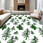 Dark Forest Evergreen Trees Collection Rug