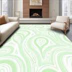 Light Green Swirl Pattern Design Rug