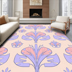 Art Nouveau Floral Lilac Pink Pattern Rug