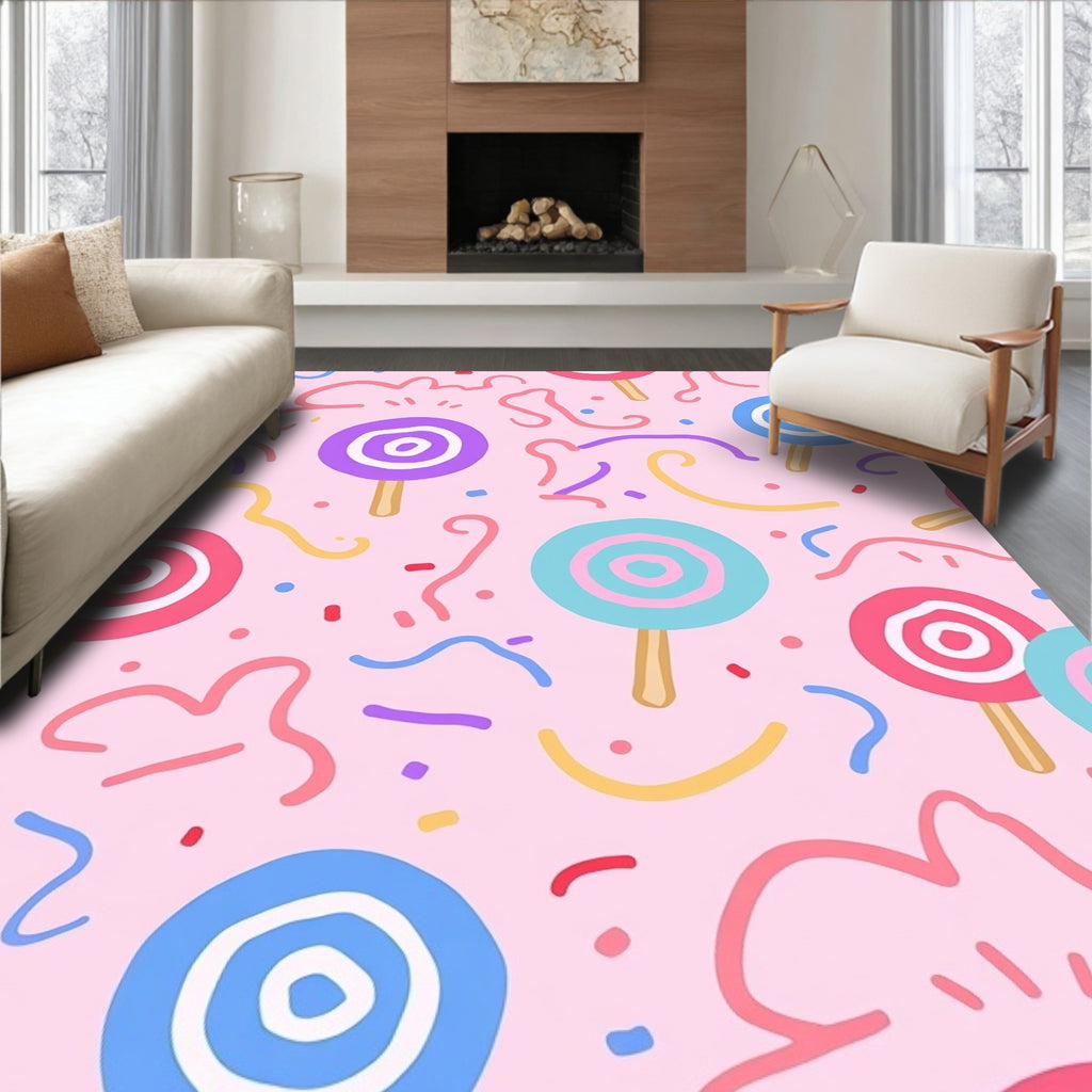 Abstract Swirl Lollipop Pattern Rug