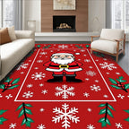 Joyful Santa Claus Snowflake Pattern Rug