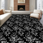 Abstract Botanical Flourish Pattern Rug