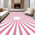 Pink Sunburst Graphic Rug