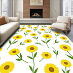 Yellow Daisy Floral Pattern Rug