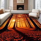 Forest Canopy Sunset Pattern Rug