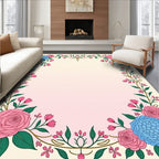 Pink Hydrangea Rose Floral Garland Rug