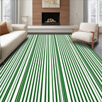 Modern Dark Green Stripe Pattern Rug