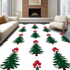 Evergreen Trees with Red Berries Rug