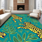 Yellow Jaguar Jungle Print Rug