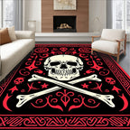 Edgy Skull Bones Pattern Rug