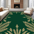 Gold Leaf Fern Motif Rug