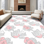 Abstract Rose Floral Pattern Design Rug
