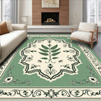 Classic Fern Botanical Medallion Design Rug