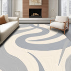 Soft Blue Cream Swirls Pattern Rug