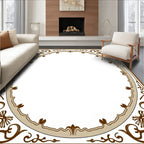 Ornate Scrollwork Classic Border Rug