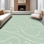 Abstract Swirl Light Green Pattern Rug